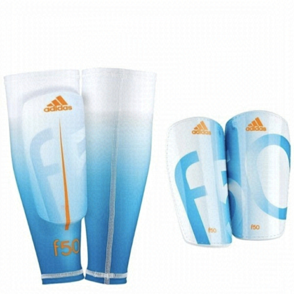 adidas soccer Shin Pads F50 Pro Lite adult XL 6'2" -6'5" White/Blue